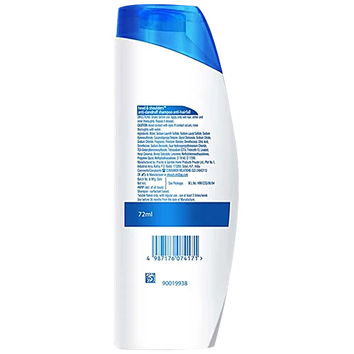 Head & Shoulders Anti-Hairfall Anti-Dandruff Shampoo, 72 ml
