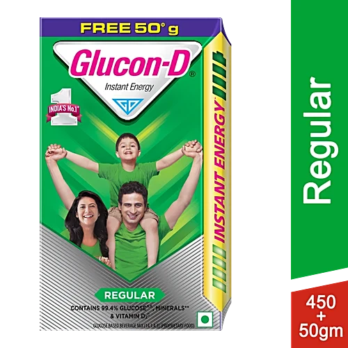 Glucon-D Instant Energy Glucose Powder - Regular, 500 g