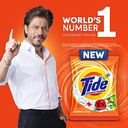 Tide Plus Double Power Detergent Washing Powder - Jasmine & Rose, 500 g Pouch