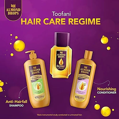 Bajaj Almond Drops Non-Sticky Hair Oil - For Healthy & Beautiful Hair, With 6X Vitamin E Nourishment, 475 ml