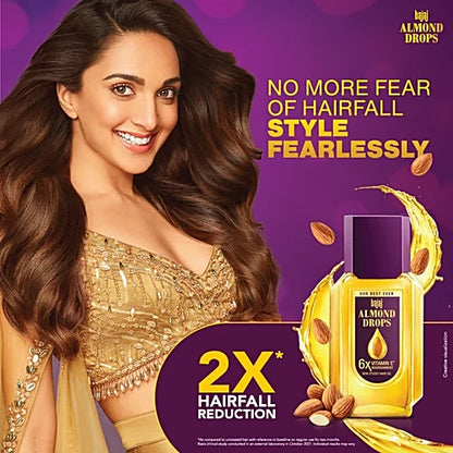 Bajaj Almond Drops Non-Sticky Hair Oil - For Healthy & Beautiful Hair, With 6X Vitamin E Nourishment, 475 ml