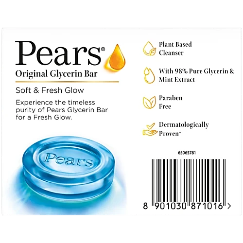 Pears Soft & Fresh Glycerine & Mint Extracts Bathing Bar, 100 g
