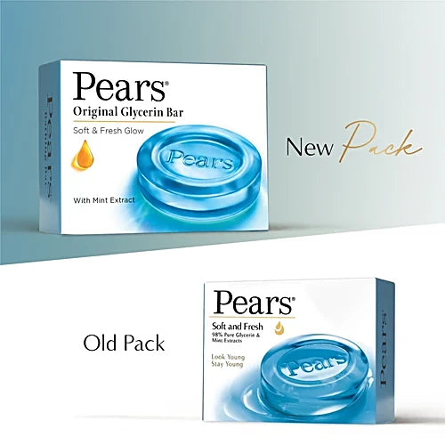 Pears Soft & Fresh Glycerine & Mint Extracts Bathing Bar, 100 g