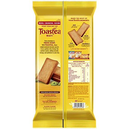 Britannia Toastea Premium Bake Rusk With Goodness Of Elaichi, Sooji & Wheat, 250 g