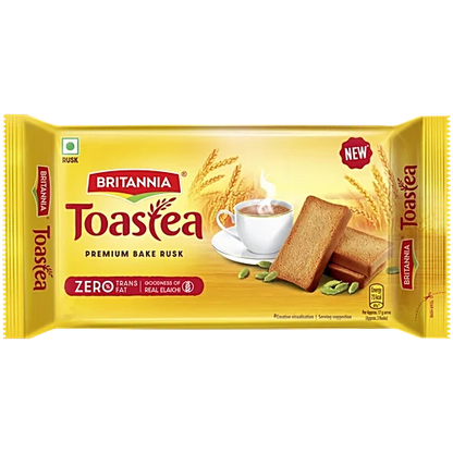 Britannia Toastea Premium Bake Rusk With Goodness Of Elaichi, Sooji & Wheat, 250 g