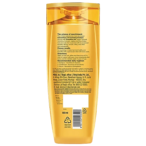L'Oreal Paris Extraordinary Oil Nourishing Shampoo - For Dry & Dull Hair, 180 ml