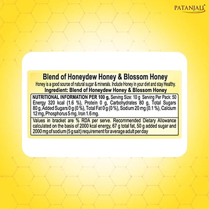 Patanjali Honey, 500 g Bottle