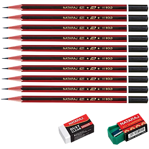 Nataraj 621 Writing Pencils HB Superior Bonded Lead, 10 pcs