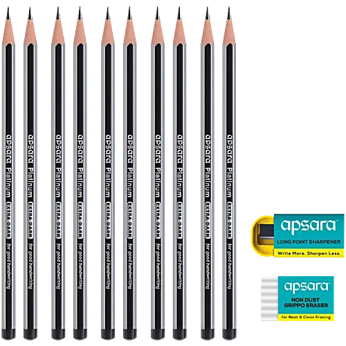 Apsara Platinum Extra Dark Pencils, 10 pcs