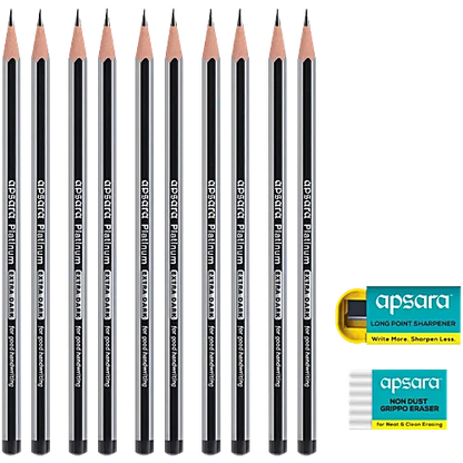Apsara Platinum Extra Dark Pencils, 10 pcs