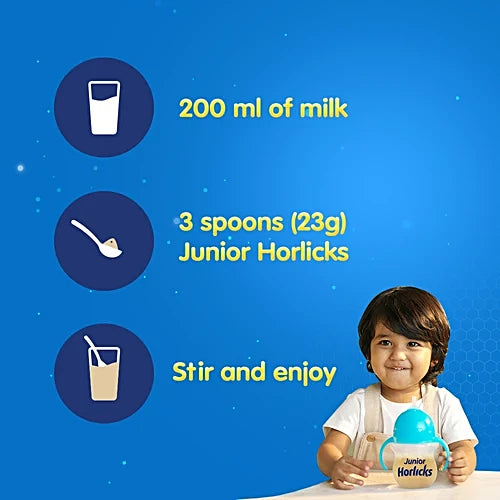 Junior Horlicks Nutrition Drink - Vanilla Flavour, 500 g Jar