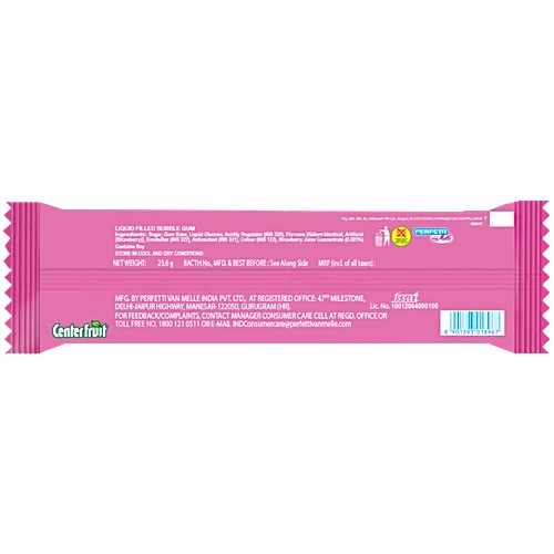 Center Fruit Liquid Filled Bubble Gum - Fruit Flavour, 23.6 g