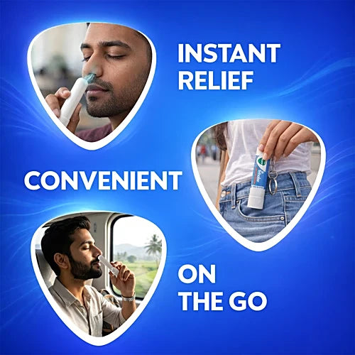Vicks Inhaler - Provides Instant Relief From Blocked Nose, 0.5 ml Tube