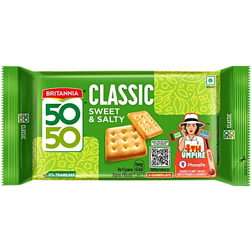 Britannia 50-50 Sweet & Salty Biscuits, 200 g