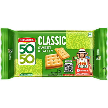 Britannia 50-50 Sweet & Salty Biscuits, 200 g
