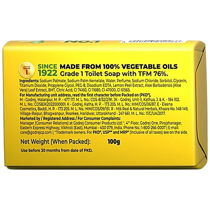 Godrej No.1 Lime & Aloe Vera Bathing Soap, 100 g ( Pack of 5 )