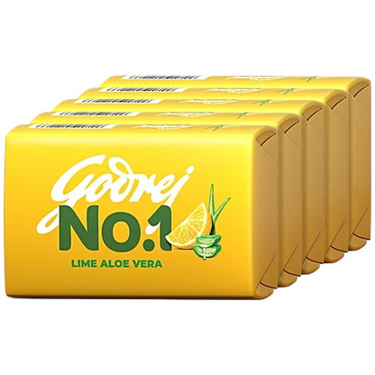 Godrej No.1 Lime & Aloe Vera Bathing Soap, 100 g ( Pack of 5 )