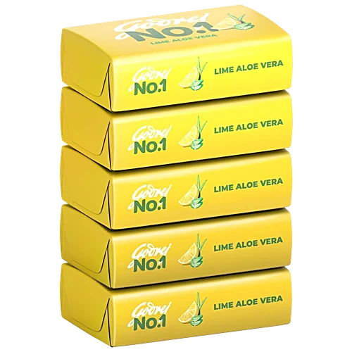 Godrej No.1 Lime & Aloe Vera Bathing Soap, 100 g ( Pack of 5 )