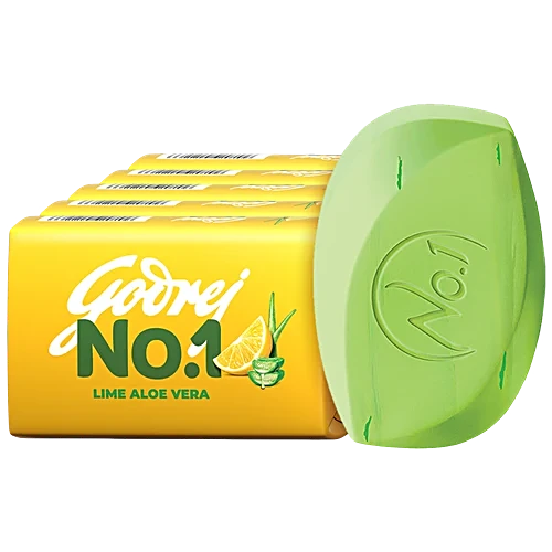 Godrej No.1 Lime & Aloe Vera Bathing Soap, 100 g ( Pack of 5 )