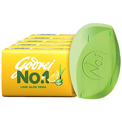 Godrej No.1 Lime & Aloe Vera Bathing Soap, 100 g ( Pack of 5 )