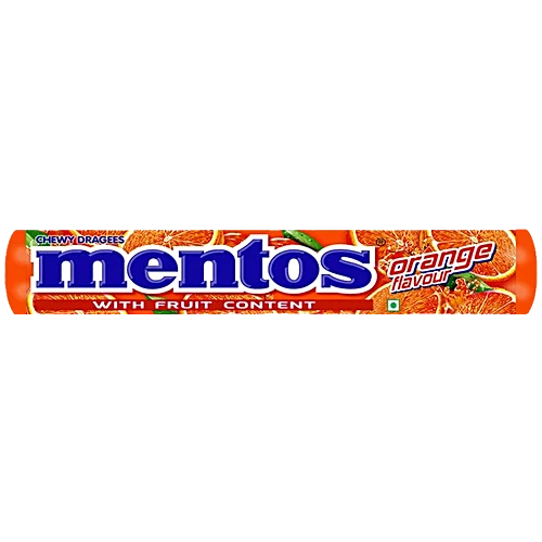 Mentos Chewy Dragees - Orange Flavour, 28.6 g