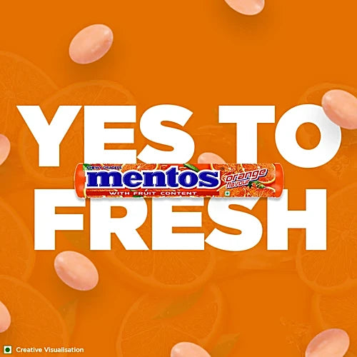 Mentos Chewy Dragees - Orange Flavour, 28.6 g