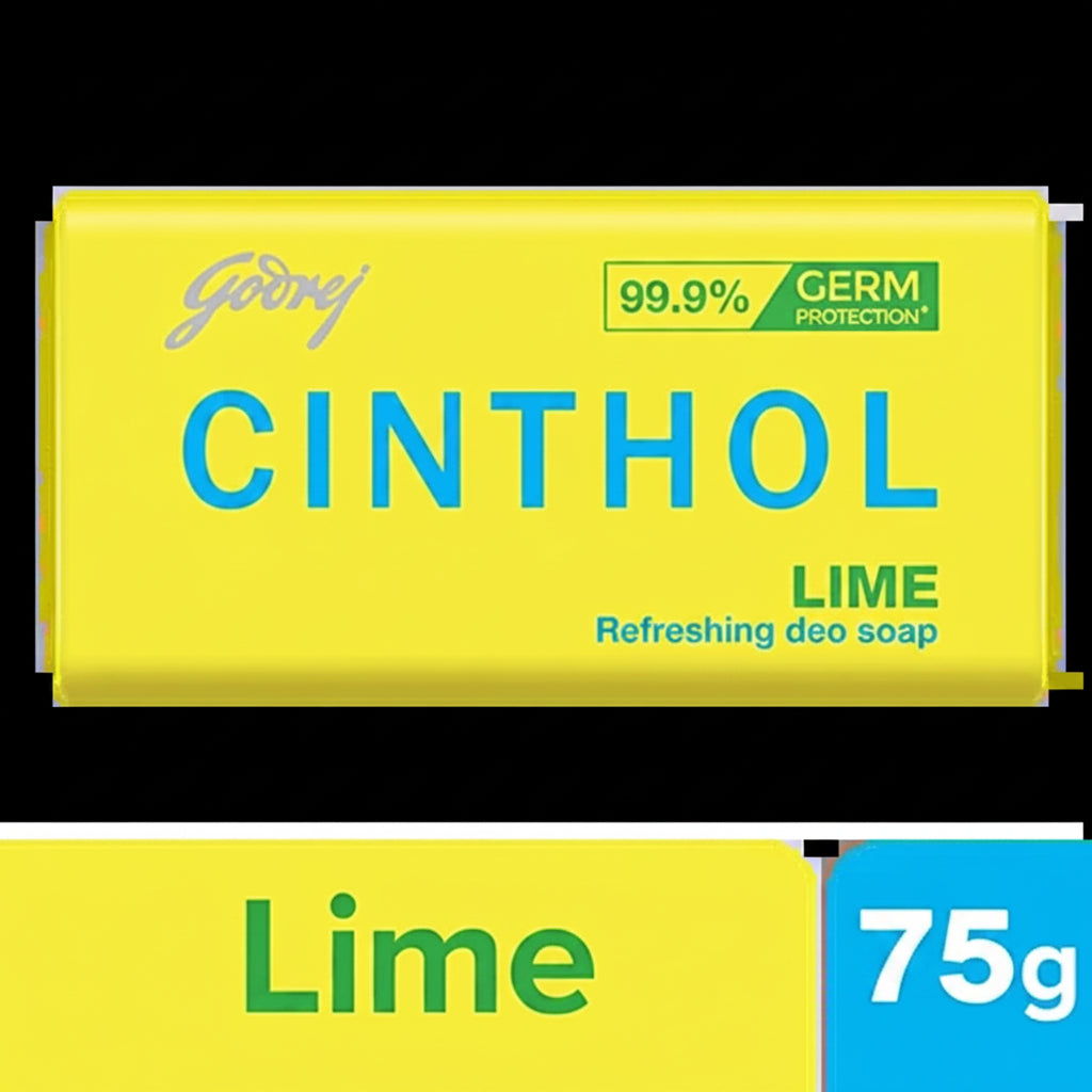 Cinthol Refreshing Deo Lime Bath Soap, 99.9% Germ Protection, 75 g
