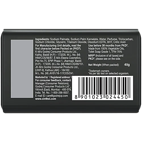 Cinthol Health Intense Deo Fragrance Bath Soap, 99.9% Germ Protection, 40 g