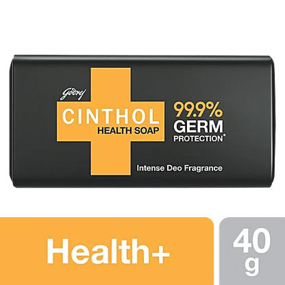 Cinthol Health Intense Deo Fragrance Bath Soap, 99.9% Germ Protection, 40 g