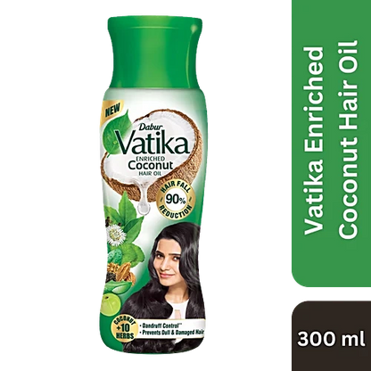 Dabur Vatika Enriched Coconut Hair Oil - With 10 Herbs, 300 ml