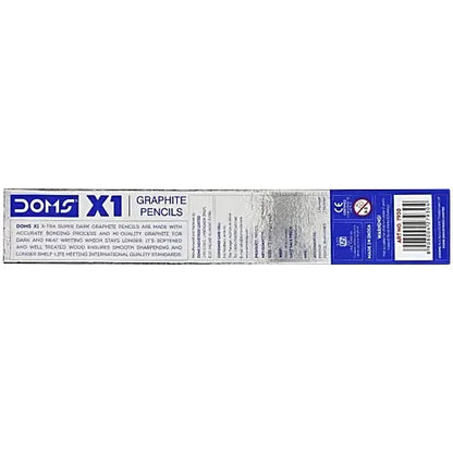 Doms X1 X-Tra Super Dark Pencils With Sharpener & Eraser, 10 pcs