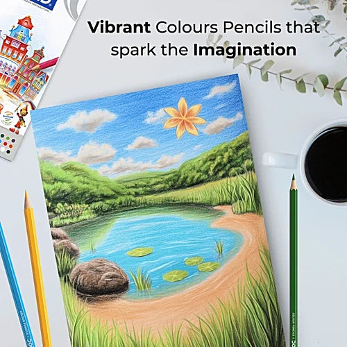 Doms Colour Pencils With Sharpener, 12 pcs