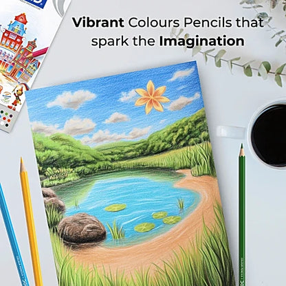 Doms Colour Pencils With Sharpener, 12 pcs