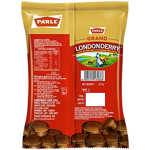 Parle Grand Londonderry Lacto Bonbon Rich Caramelised Milk Candy, 217.8 g