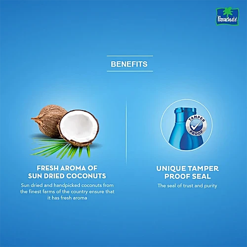 Parachute 100% Pure Coconut Oil, 500 ml Bottle