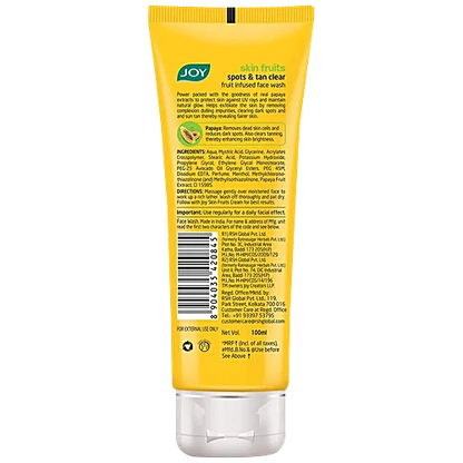 Joy Skin Fruits Spots & Tan Clear Papaya Face Wash - For Normal To Dry Skin, 100 ml