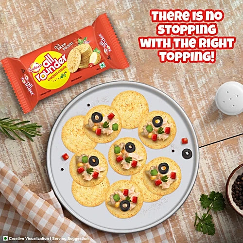Sunfeast All Rounder, Thin, Light & Crunchy Potato Biscuit With Chatpata Masala Flavour, 75 g Pouch