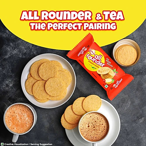 Sunfeast All Rounder, Thin, Light & Crunchy Potato Biscuit With Chatpata Masala Flavour, 75 g Pouch