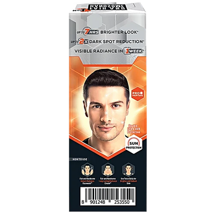 Fair And Handsome Long Lasting Radiance Cream, 2X Spot Reduction, 7 Hrs Brighter Look, Pro-Peptide Face Cream For Men, 30 g
