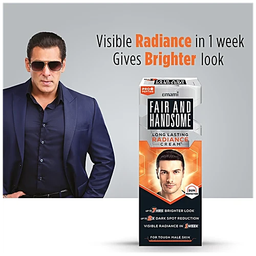Fair And Handsome Long Lasting Radiance Cream, 2X Spot Reduction, 7 Hrs Brighter Look, Pro-Peptide Face Cream For Men, 30 g