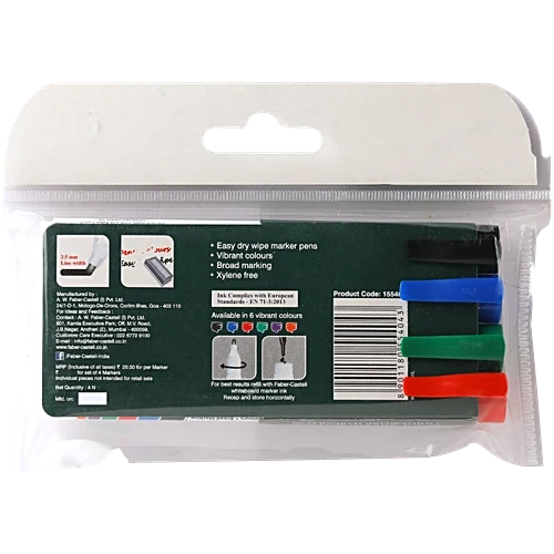 Faber Castell Whiteboard Marker Pen - Easy Dry Wipe, Vibrant Colours, 1 pc
