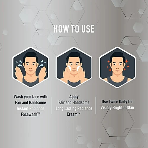 Fair And Handsome Long Lasting Radiance Cream, 2X Spot Reduction, 7 Hrs Brighter Look, Pro-Peptide Face Cream For Men, 15 g