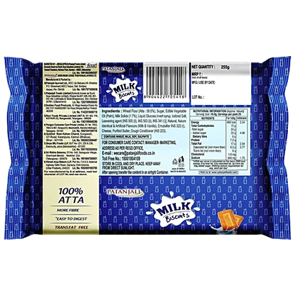 Patanjali Doodh Atta Biscuits, 255 g Pouch