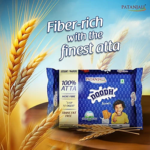 Patanjali Doodh Atta Biscuits, 255 g Pouch
