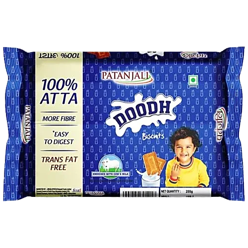 Patanjali Doodh Atta Biscuits, 255 g Pouch