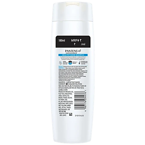 Pantene Hair Science Healthy Shine Shampoo, 180 ml