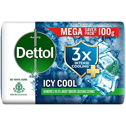 Dettol Icy Cool Soap, 100 g (Pack of 5)