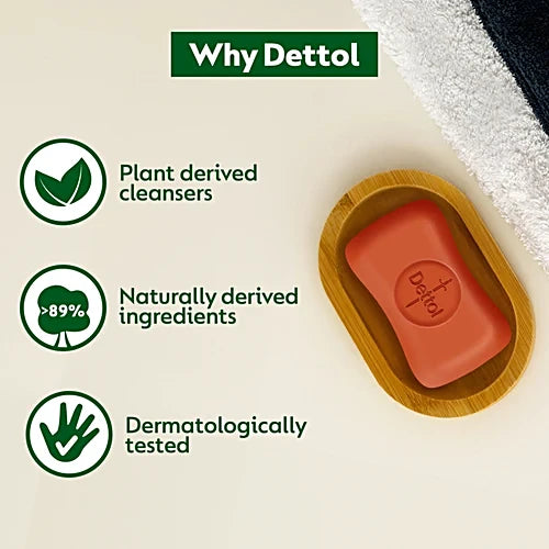 Dettol Original Bathing Soap Bar With 12 HR protective shield, 100 g