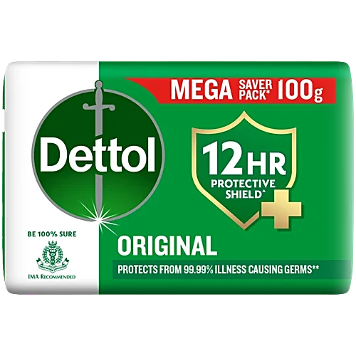 Dettol Original Bathing Soap Bar With 12 HR protective shield, 100 g