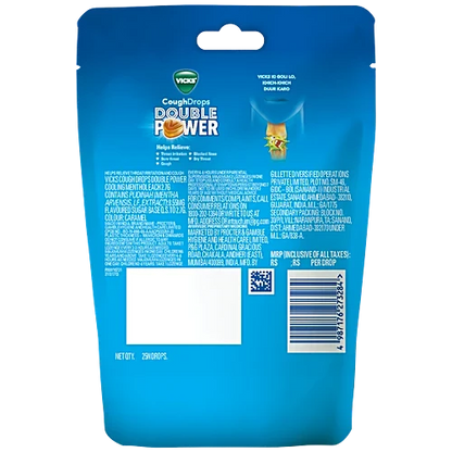 Vicks Cough Drops Double Power - Cooling Menthol, 25 pcs